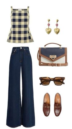 Autumn 24 Fashion, Outfit Ideas 2024 Autumn, Plaid Shoes Outfit, Vintage Work Outfit, Fall Trends 2024, Trendy Work Outfits, Cute Ootd, Vintage Ootd, College Outfit