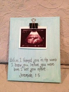 a blue frame with writing on it that says before i formed you in the word, i knew you before you were born