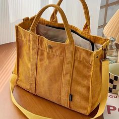 Category:Handbag,Tote,Shoulder Bag; Gender:Women's; Occasion:Shopping,Daily,Office; Material:Corduroy; Width:12; Height:25; Function:Large Capacity,Adjustable; Pattern:Solid Color; Listing Date:11/09/2023; Production mode:Self-produce; Length:31 Corduroy Tote Bag, Diy Bags Patterns, Daily Bag, Cheap Handbags, Cool Backpacks, Brown Beige, Diy Bag, Black N Yellow, Bag Pattern