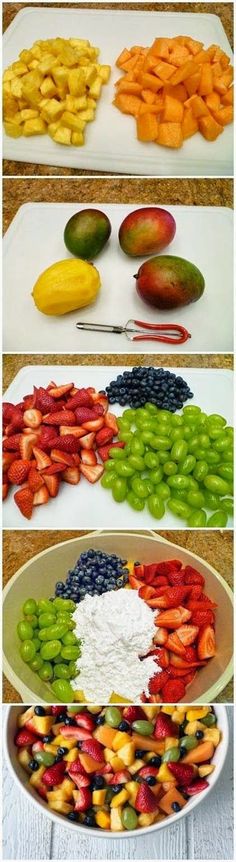 different types of fruit are arranged in the shape of an italian flag, and on top of each other