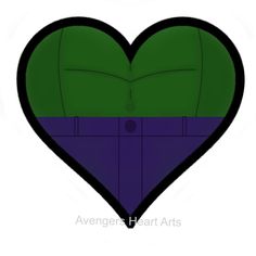 a green and purple heart shaped object on a white background