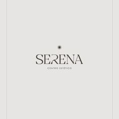 the logo for serena is shown in black and white on a light gray background