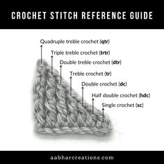 the crochet stitch reference guide for beginners to learn how to use it