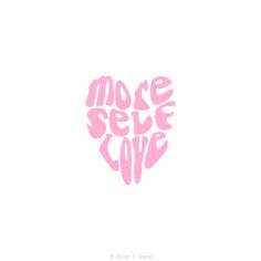 the words more selte cove written in pink on a white background