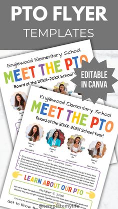 the flyer for an elementary school is shown