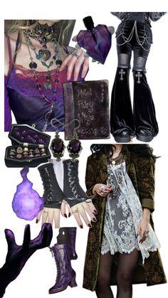 witchy gothic purple magic whimsy goth clothes and accessories Oc Board, Hippie Aesthetic, Gothic Clothes, Witch Outfit, Witch Aesthetic, Really Cute Outfits, Outfits Aesthetic