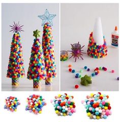 there are many different types of candy in the shape of christmas trees