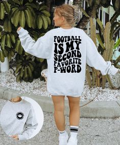 Show off your love for football with our quirky sweatshirt! Made for both comfort and humor, this sweatshirt proudly proclaims "Football is my second favorite f-word" in bold letters. Warm and cozy, it's perfect for game days or lounging at home. Southern Winter, Lounging At Home, Softball Tees, Soccer Tees, Thanksgiving Tee, Bold Letters, Summer Graphic Tee, Baseball Tees, Halloween Hoodie