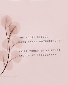 a pink background with an image of a plant and the words, the mouth should you have three gatekeepers? is it true?