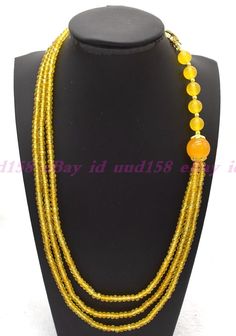 Product Description l  Style : Necklace l  Size : 2x4 mm l  Quantity :  1 Pcs l  Length : 18-20 " l  Color : Yellow l  Clasp : -- l  Condition: New If you want to buy more , please contact us . Thanks ! &&&&: Sale the items does not include box.   Payment Policy&Shipping Policy We accept PayPal Please pay within 24 hours If no payment or contact is made with in 7 days item will be relisted. Thank You Please make sure the "Ship To" address you input in Paypal is correct.Items are shipped within 1 Yellow Churidar, Yellow Jade, Gemstone Beaded Necklace, The Ship, 10 22, Churidar, Style Necklace, Beads Necklace, Fashion Jewelry Necklaces