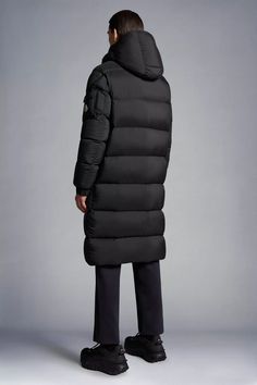 Black Hanoverian Long Down Jacket - Long Down Jackets for Men | Moncler US Designer Double-lined Hooded Outerwear For Winter, Designer Winter Outerwear With Double-lined Hood, Hooded Down Outerwear With Double-lined Hood, Hooded Down Outerwear With Drawstring, Luxury Streetwear Outerwear With Pockets, Luxury Outerwear With Drawstring Hood, Designer Hooded Outerwear For Streetwear, Designer Hooded Outerwear For Cold Weather, Luxury Outerwear With Drawstring Hood And Long Sleeves