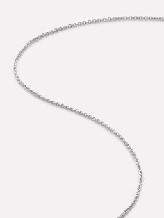 Classic and chic, this white gold chain can be worn with everything. Crafted in solid white gold, this waterproof necklace features a dainty and delicate design that will never go out of style. Wear it on its own or add our White Gold Floating Diamond Charm to the chain for an elevated look. • Waterproof & tarnish-free • Crafted in solid white gold • Made to last a lifetime White Gold Chain Necklace, Waterproof Necklace, White Gold Chain, White Gold Necklace, White Gold Chains, White Gold Necklaces, Delicate Design, Diamond Charm, Letter Necklace