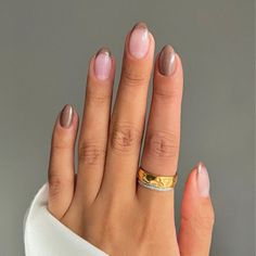 Simple Fall Nails, Smink Inspiration, Casual Nails, Makijaż Smokey Eye, Cute Gel Nails, Round Nails, Cat Eye Nails, Nails 2024, Neutral Nails