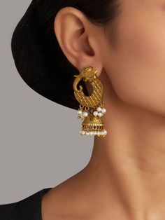 Buy Gold Toned Handrafted Brass Earrings | NJOCT25/NARI5 Buy Gold, Brass Earrings, Loom, Gold Tones, Brass, Gold