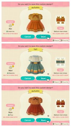 the different types of clothes in animal crossing