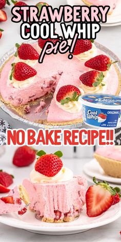 strawberry cool whip pie with no bake recipe