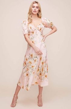 Effortless Style Fall, Midi Dress Pattern, Puff Sleeve Midi Dress, Midi Dress Style, Astr The Label, Floral Shop, Floral Print Midi Dress, Puff Sleeve Dresses, Sleeve Midi Dress