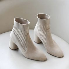 Minimalist Cable Knit Sock Ankle Boots Bossy Outfit, Little Boots, Cable Knit Socks, Pointed Ankle Boots, Sock Ankle Boots, Unique Boots, Fabric Boots, Discover Your Style, Botas Chelsea