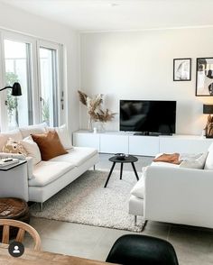 a living room filled with furniture and a flat screen tv