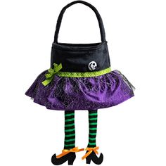 a handbag that is decorated with purple and green