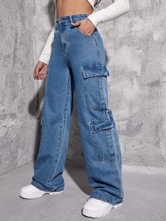 Trousers Baggy, Cargo Outfit, Jeans Outfit Women, Casual Cargo Pants, Streetwear Hip Hop, Moda Jeans, Straight Trousers