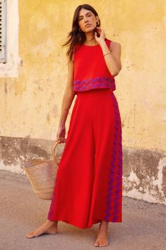 Charlie Jumpsuit In Rhubarb Ric Rac – Mister Zimi Western Kurti, Mister Zimi, Summer Cruise, Resort Outfit, Everyday Dress, Italy Outfits, Clothing Catalog, Ric Rac, Fashion Victim