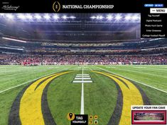 an image of a football field with the words national championship on it