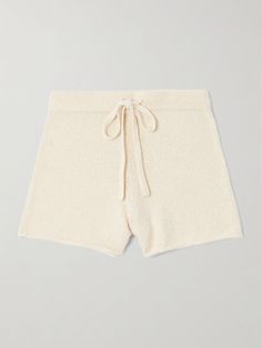 The Elder Statesman's lounge shorts are made for relaxing days spent at home. They're knitted from soft cotton and have a comfortable drawstring waistband and rolled hems. Cozy Drawstring Shorts For Lounging, Cozy Drawstring Lounging Shorts, Cozy Lounging Shorts For Summer, Cozy Drawstring Shorts, Knit Shorts For Loungewear, Short Knit Bottoms For Loungewear, Cozy Knit Shorts For Loungewear, Knit Short Bottoms For Loungewear, Cozy Knit Shorts