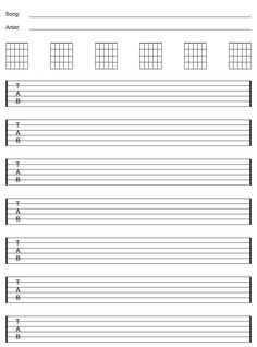 the guitar tabs are arranged in four different ways to make it look like they have been