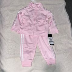 Brand New With Tag Baby Girl Adidas Tracksuit Set Size 12m Adidas Pink Playwear Sets, Pink Adidas Cotton Set, Adidas Pink Cotton Sets, Pink Cotton Adidas Sets, Adidas Pink Sets For Spring, Adidas Pink Spring Set, Adidas Pink Long Sleeve Sets, Adidas Pink Fitted Sets, Fitted Pink Adidas Sets