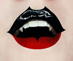 Bat Woman Lips by  Lisa-Marie Charron Makeup Artist #bat #batlips #batwoman #vampire #vamplips Halloween Costumes For Goths, Vampire Bat Makeup, Dark Vampire Makeup, Halloween Gothic Makeup, Batwing Makeup, Bat Halloween Costume Women, Halloween Bat Costume Women, Bat Makeup Women, Bat Women Makeup