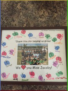 a group of children's pictures with the words thank you for helping us grow