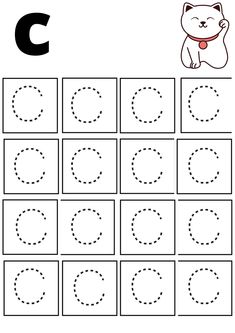 the letter c worksheet for children to learn how to write and draw letters