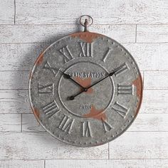 Iron Vintage Clock - Bombay Mercantile Vintage Wall Clocks, Clock With Roman Numerals, Antique Clock, Vintage Wall Clock, Home Space, Functional Decor, Vintage Clock, Elevate Your Home, Rustic Feel