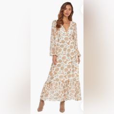 Justfab Boho Maxi Dress; Color “Marshmallow Floral”; Size Xl; Never Worn; I Actually Love This Dress But It Doesn’t Fit Me Quite Right; Not Stretchy At All But Still Comfortable, Just Means It’s Not Super Forgiving In The Torso Area. White Boho Print Maxi Dress For Brunch, Flowy White Maxi Dress With Boho Print, Yellow Floral Maxi Dress, Summer Maxi Dress Floral, Empire Maxi Dress, Button Front Maxi Dress, Color Block Maxi Dress, Spaghetti Strap Maxi Dress, Maxi Dress Pattern