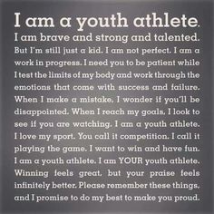 an iphone screen with the text i am a youth athlete