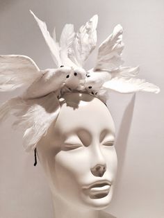 White Bird fascinator -Dove Headband- Halloween- Bridal- White Bird- Derby Fascinator- White headpiece - Steampunk- Mad Hat tea Hello, I have one made so it can ship within a day or two. This fascinator is perfect to add whimsy and is just so fun you'll be the life of the party. A great conversation piece Wear this to a tea party, Diner en Blanc or any event for FUN! This white feather fascinator has 3 white feather birds with pearls on there beaks. Its not a real birds, its styro foam covered w White Halloween Party Hair Accessories, Halloween Party White Hair Accessories, Whimsical Headband Fascinator For Costume Party, Adjustable White Headband For Costume Party, White Whimsical Headband Fascinator, Whimsical White Headband Headpiece, Whimsical White Headband, White Headband For Costume Party, White Halloween Party Headpiece