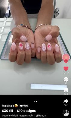 Really Easy Nail Designs For Beginners, Cute Pearl Nails, Teen Girl Nail Ideas, Mixed Design Nails, Simple Cruise Nails, Western Pink Nails, Nail Design Light Pink, Utah Nails Designs