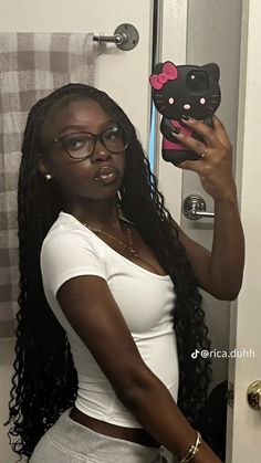 Braids And Glasses, Long 4c Hair, Cute Box Braids, Pretty Braids, Protective Hairstyle