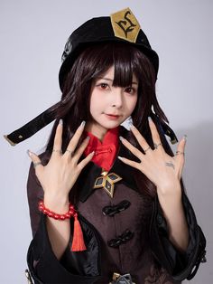 Genshin Impact Hu Tao Cosplay Costume Hu Tao Cosplay, Nails Pearl, Genshin Impact Hu Tao, Black Butler Ciel, Hu Tao, Tassel Bracelet, Victoria Dress, Jacquard Fabric, Fake Nails