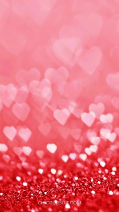 red glitter hearts wallpaper with pink background