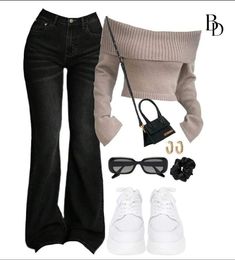 High School Outfits Aesthetic, Freshman High School, Freshman High School Outfits, School Outfits Aesthetic, Aesthetic Tips, Black Flare Jeans, High School Outfits, Outfit Inspo Casual