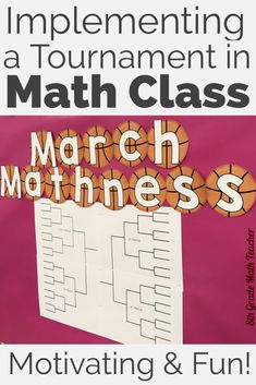 a poster with words and numbers on it that says, march mathsss motivating & fun