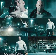 Dom & Shaw | Furious 7 Fast And Furious Hobbs And Shaw, Fast And Furious 7 Last Scene, Vin Diesel Shirtless, Fast And Furious Movies In Order, Fast & Furious 5, Ride Or Die