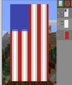 the american flag is being made in minecraft