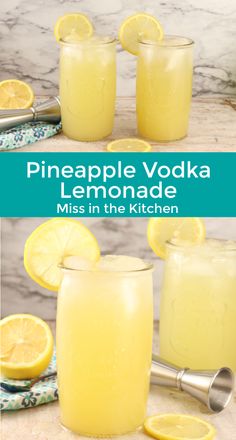 pineapple vodka lemonade in the kitchen