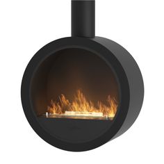 an image of a fire burning in a fireplace that is black and has orange flames