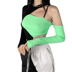 Material:Cotton;Spandex 
Weight:0.14KG 
Size:S-L 
Sku:CR33718 Green Long Sleeve Top For Club, Green Stretch Top For Club, Trendy Green Top For Club, Green Long Sleeve Crop Top For Night Out, Green Tops For A Night Out In Spring, Fitted Long Sleeve Light Green Top, Fitted Light Green Long Sleeve Top, Fitted Light Green Top For Spring, Spring Stretch Lime Green Top