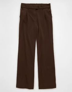 AE Stretch Poppy Trouser Brown Urban Relaxed Fit Bottoms, Brown Wide-leg Dress Pants With Welt Pockets, Brown Wide-leg Pants With Five Pockets, Brown Wide-leg Elastane Pants, Non-stretch Brown Wide Leg Pants With Pockets, White Jeans Men, Athletic Fit Jeans, Dream Jeans, Medium Wash Jeans