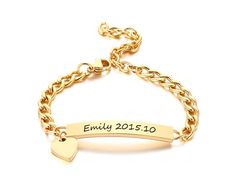 PRICES MAY VARY. Personalized Child ID Bracelet Material & Plating: we use 316 stainless steel and vaccum plating. It does not tarnish and oxidize, It is able to endure a lot of wear and tear. And it is amazingly hypoallergenic.Lead-Free & Nickel-Free, and Hypoallergenic, safe for sensitive skin. High Polished, Very smooth surface. Personalized gift for Babies & Children, Boys & Girls, Toddler, New born baby, Custom it with a name or birth date, special words, message etc. Perfect gift for baby Adjustable Gold Stainless Steel Name Bracelet, Adjustable Gold Charm Bracelet With Name, Gold Stainless Steel Name Bracelet For Mother's Day, Adjustable Yellow Gold Name Bracelet For Birthday Gift, Adjustable Yellow Gold Name Bracelet For Birthday, Adjustable Yellow Gold Name Bracelet As Birthday Gift, Customized Gold Charm Bracelet For Birthday, Gold Charm Bracelet For Birthday Gift, Engraved Gold Charm Bracelet For Birthday Gift